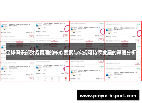 足球俱乐部财务管理的核心要素与实现可持续发展的策略分析